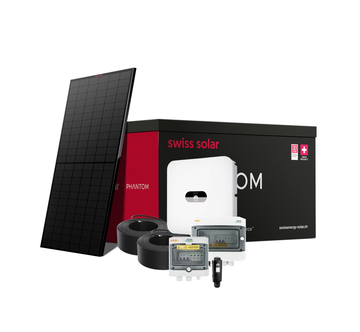 Комплект Мережева СЕС 5 кВт: сонячний модуль Swiss Solar, інвертор Huawei, захист і кабелі