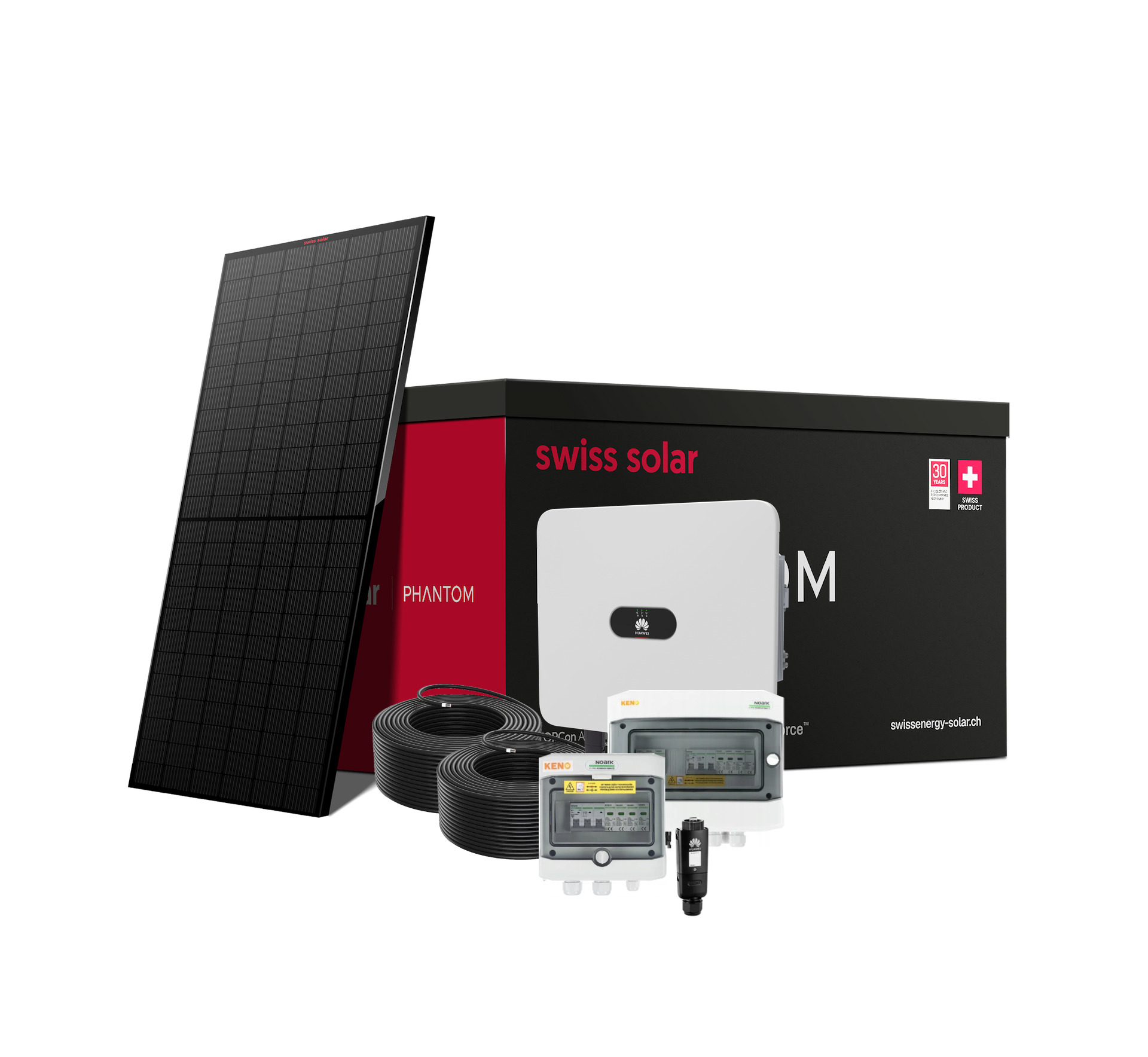 Комплект Мережева СЕС 20 кВт: сонячний модуль Swiss Solar, інвертор Huawei, захист і кабелі